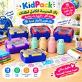 باك المدرسة الكامل لطفلك – KidPack علبة أكل + قارورة ماء زجاجية 🎁 رول تلوين 5 أمتار هدية